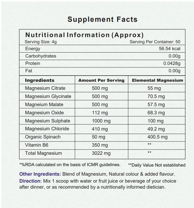 Buy Optimal Magnesium Care Powder, 200g Multi Magnesium Supplement