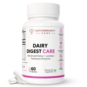 AIC Dairy Digest Care — 9X advanced enzyme formula with Lactase, Protease and Lipase, 60 veg capsules, for milk, dairy and lactose digestion support