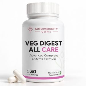 AutoimmunityCare VEG Digest All Care, vegetarian digestive enzyme supplement for bloating and digestion