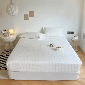 TerreNue’s Grounding King Size Bedsheets & Pillow Cover (White)
