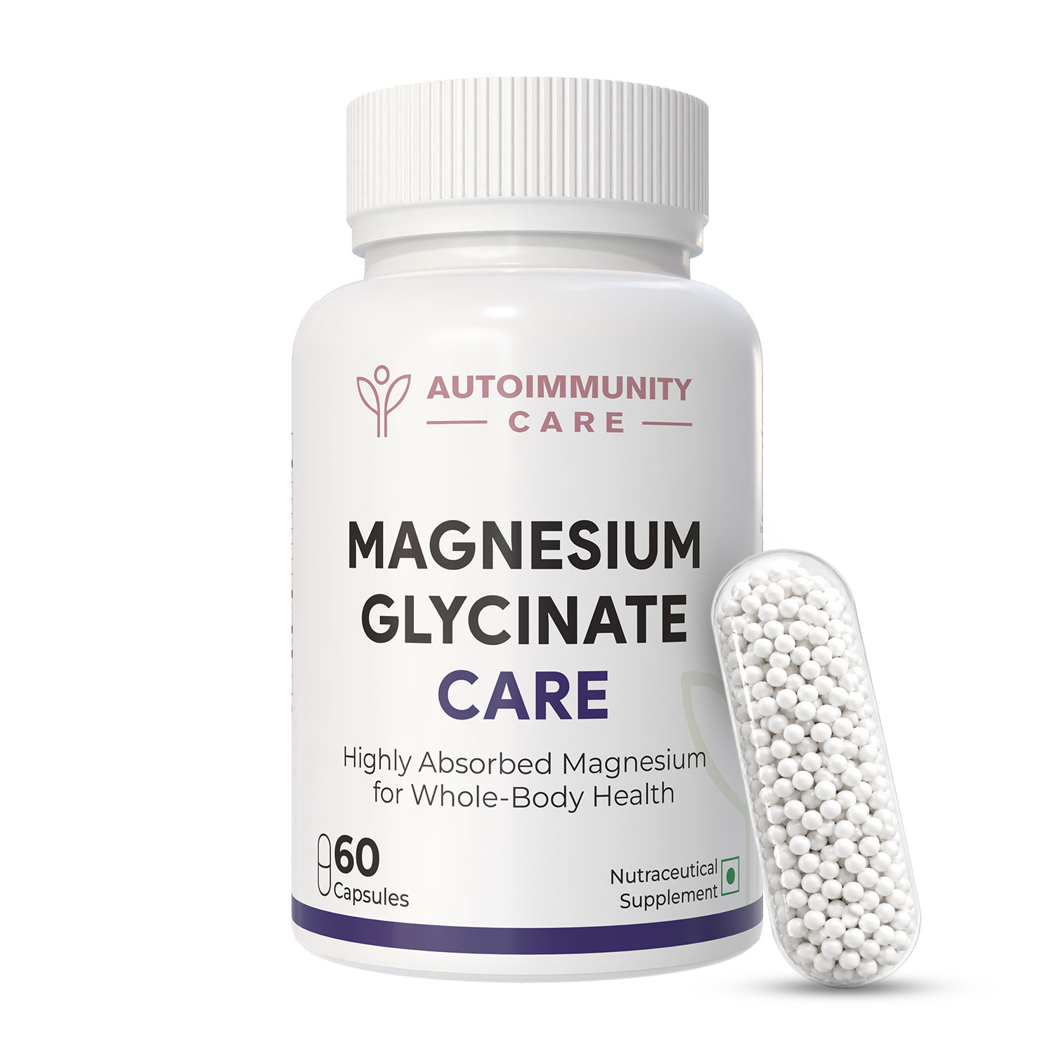 Magnesium Glycinate Care — 210mg slow-release bisglycinate pellets for sleep, stress and nerve-muscle recovery
