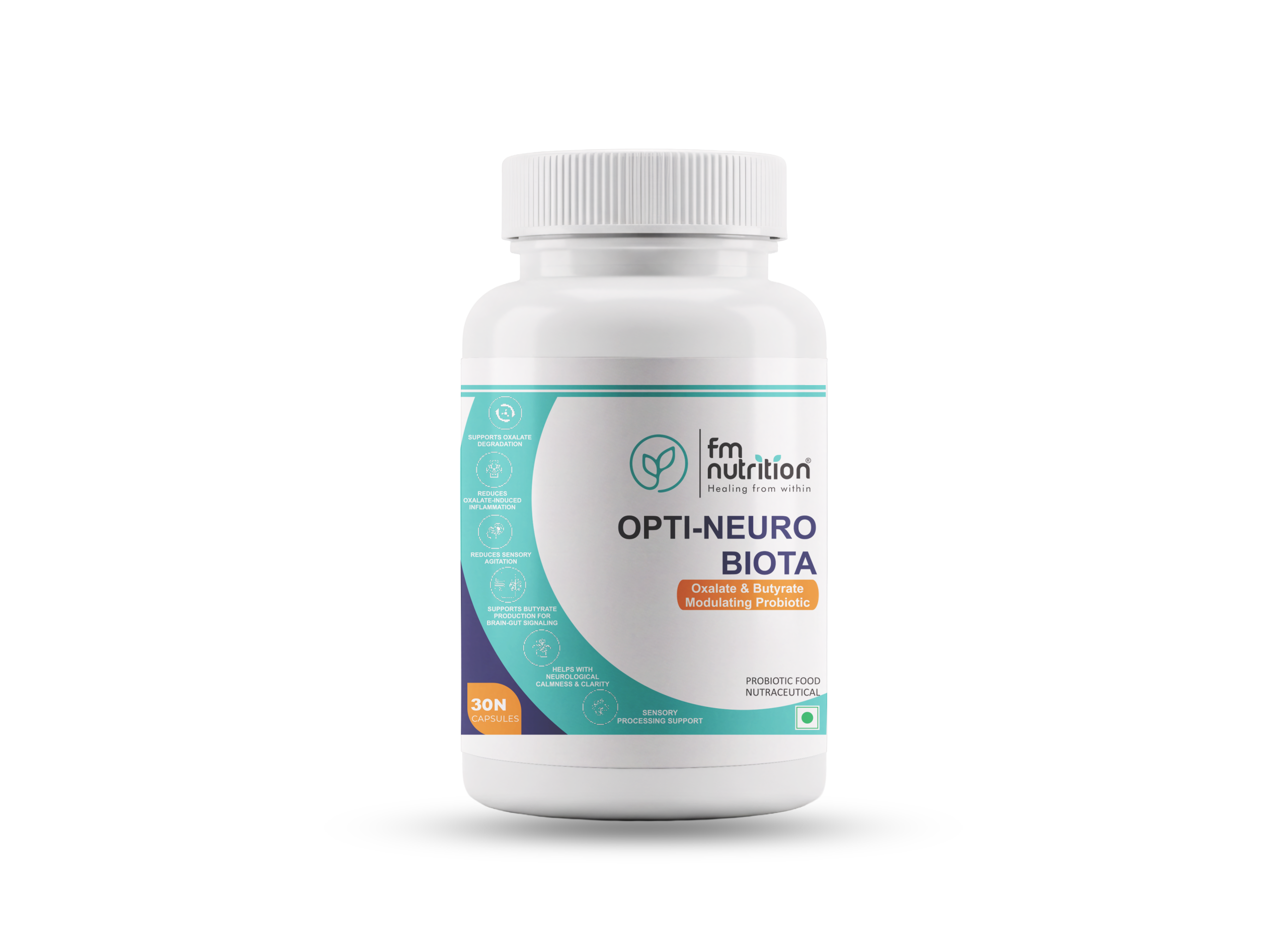 FM Nutrition Opti-Neuro Biota | Oxalate & Butyrate Modulating Probiotic