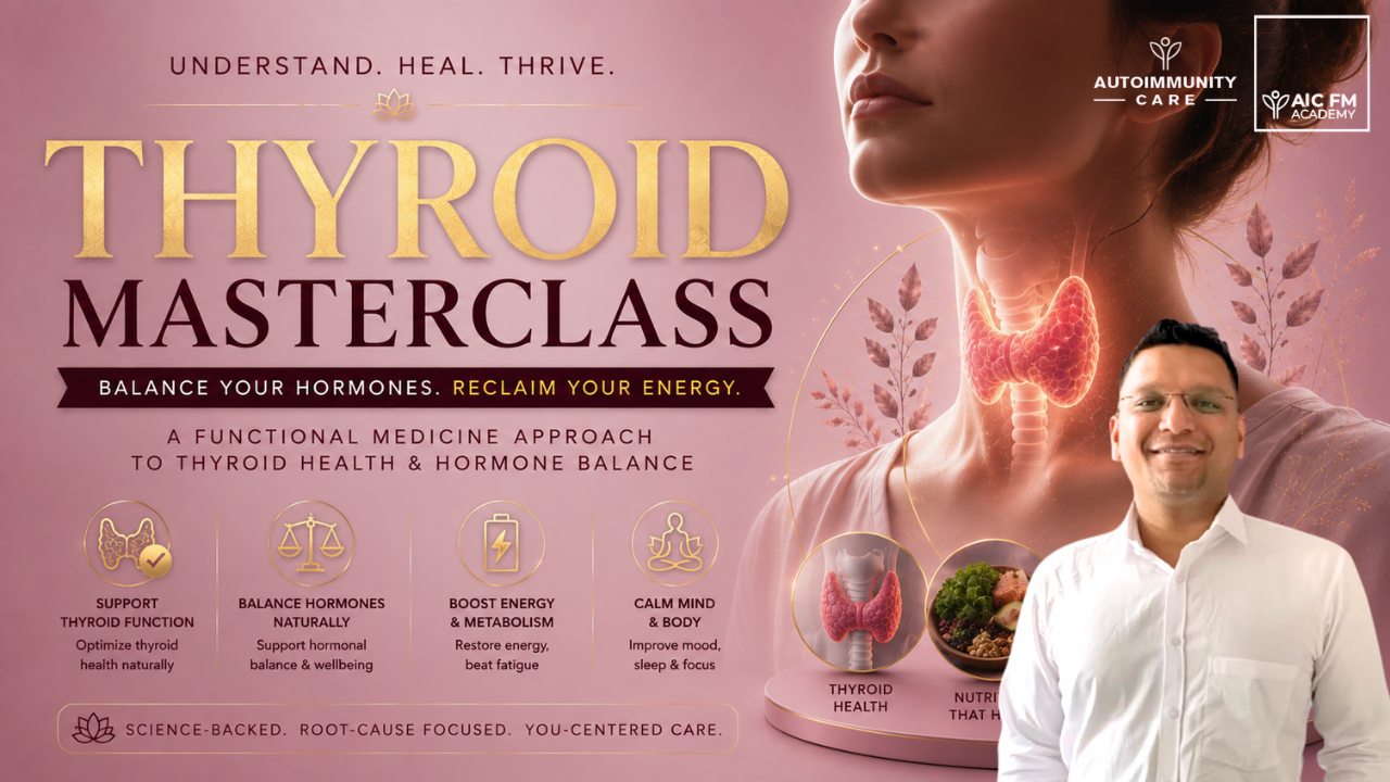 Thyroid functional medicine masterclass covering root-cause functional medicine framework for hypothyroidism and Hashimoto's