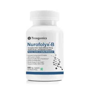 Nurofolyx-B veg capsules bottle — Choline, Inositol and B-Complex brain and nerve support supplement