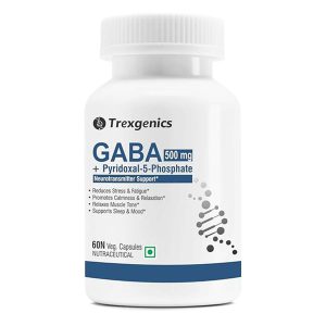 GABA 500mg with P5P veg capsules bottle — relaxation, sleep and mood support supplement